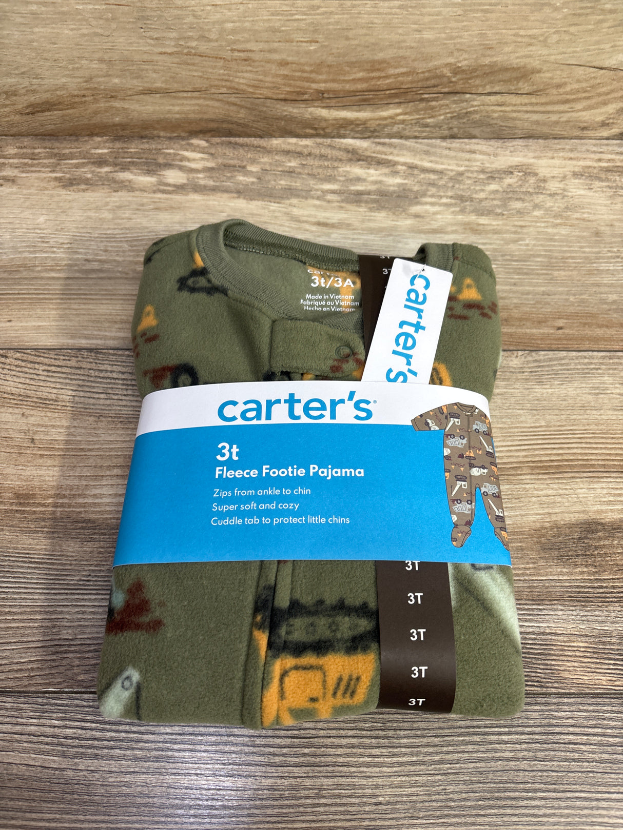 NEW Carter's Fleece Footie Sleeper Green sz 3T