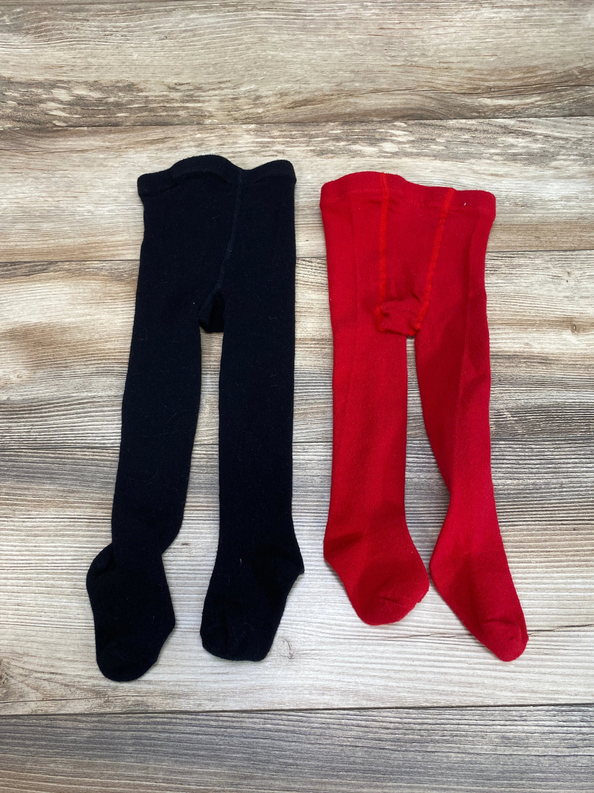 Hudson Baby Cotton Tights Red & Black 2pk sz 0-9m