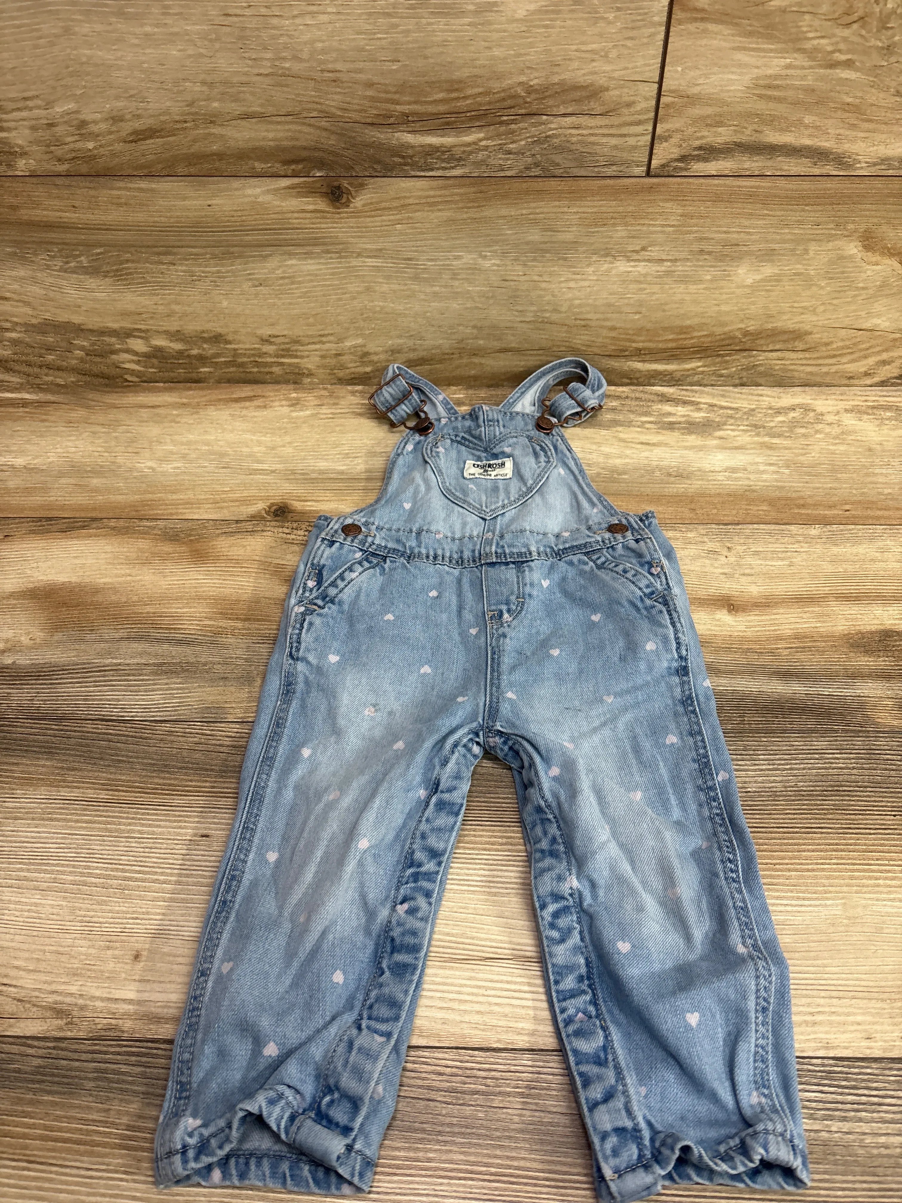 OshKosh Heart Denim Overalls Blue sz 18m – Me n Mommy To Be