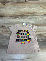 NEW Children's Place Dream Lead Achieve Believe Shirt Beige sz 18-24m