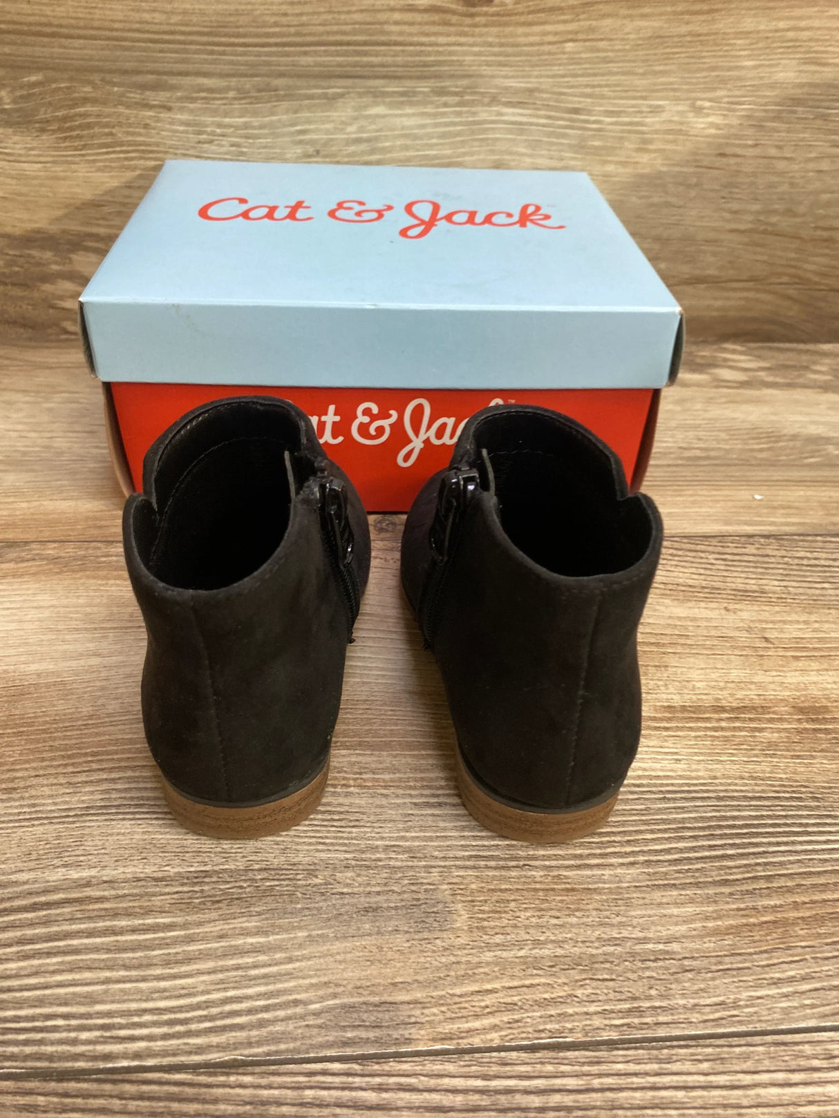 NEW Cat & Jack Penelope Zipper Booties Black sz 6c