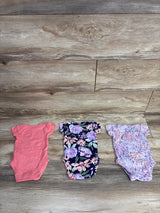 Bundles 3pk Floral Bodysuit Set Lilac sz 0-3m