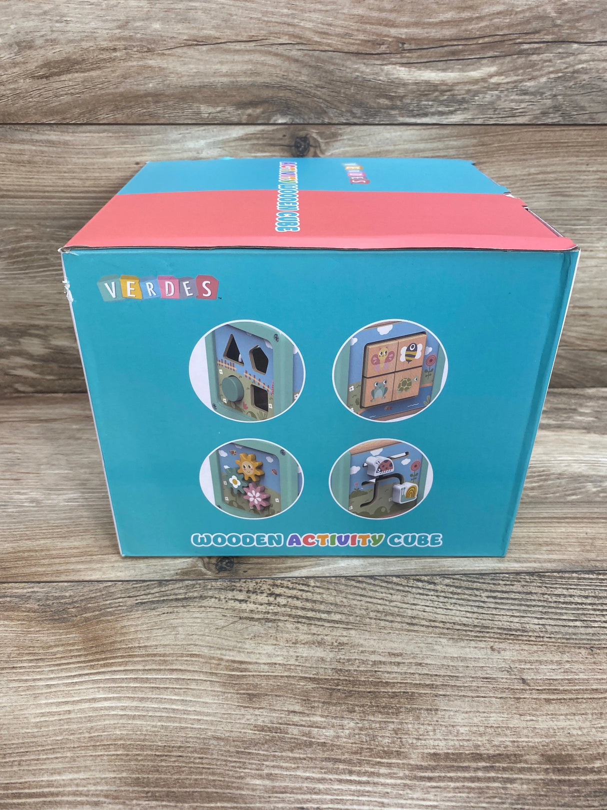 NEW Verdes Activity Wooden Cube