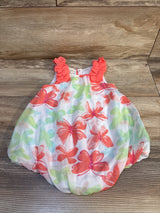 First Impressions Floral Tulle Romper White sz 6-9m