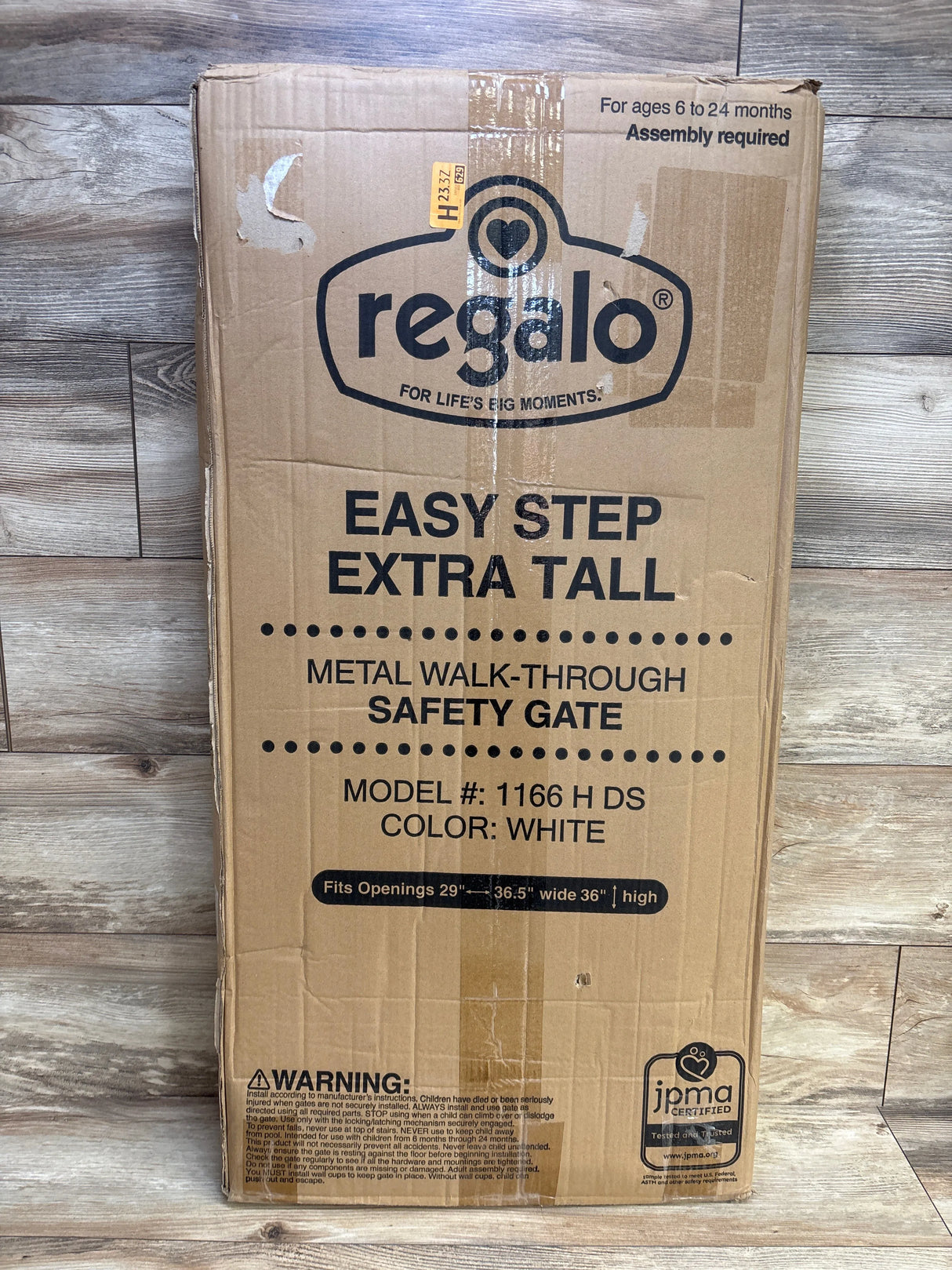 Regalo Extra Tall Easy Step Metal Walk Through Baby Gate in White