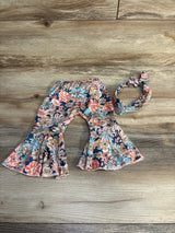 2pc Floral Pants & Headband Pink sz 0-3m