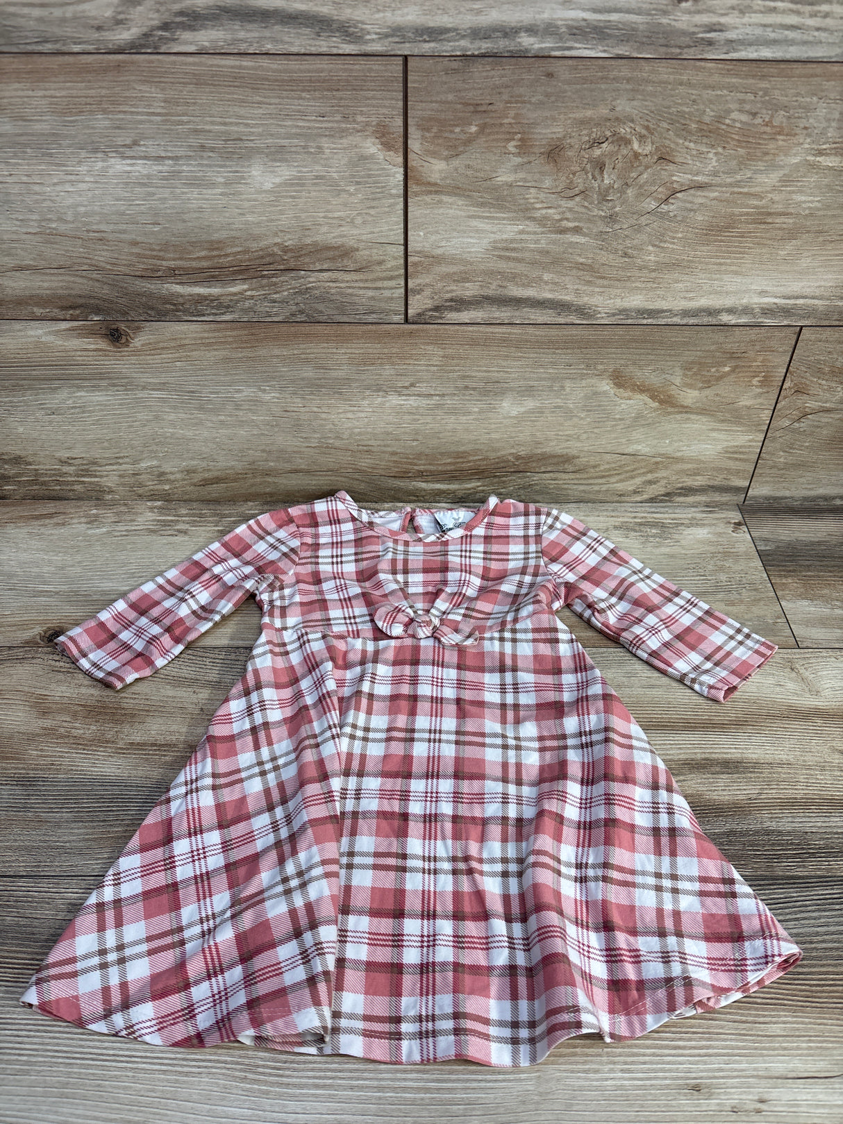 Rare Editions Plaid Bow Dress Pink sz 2T
