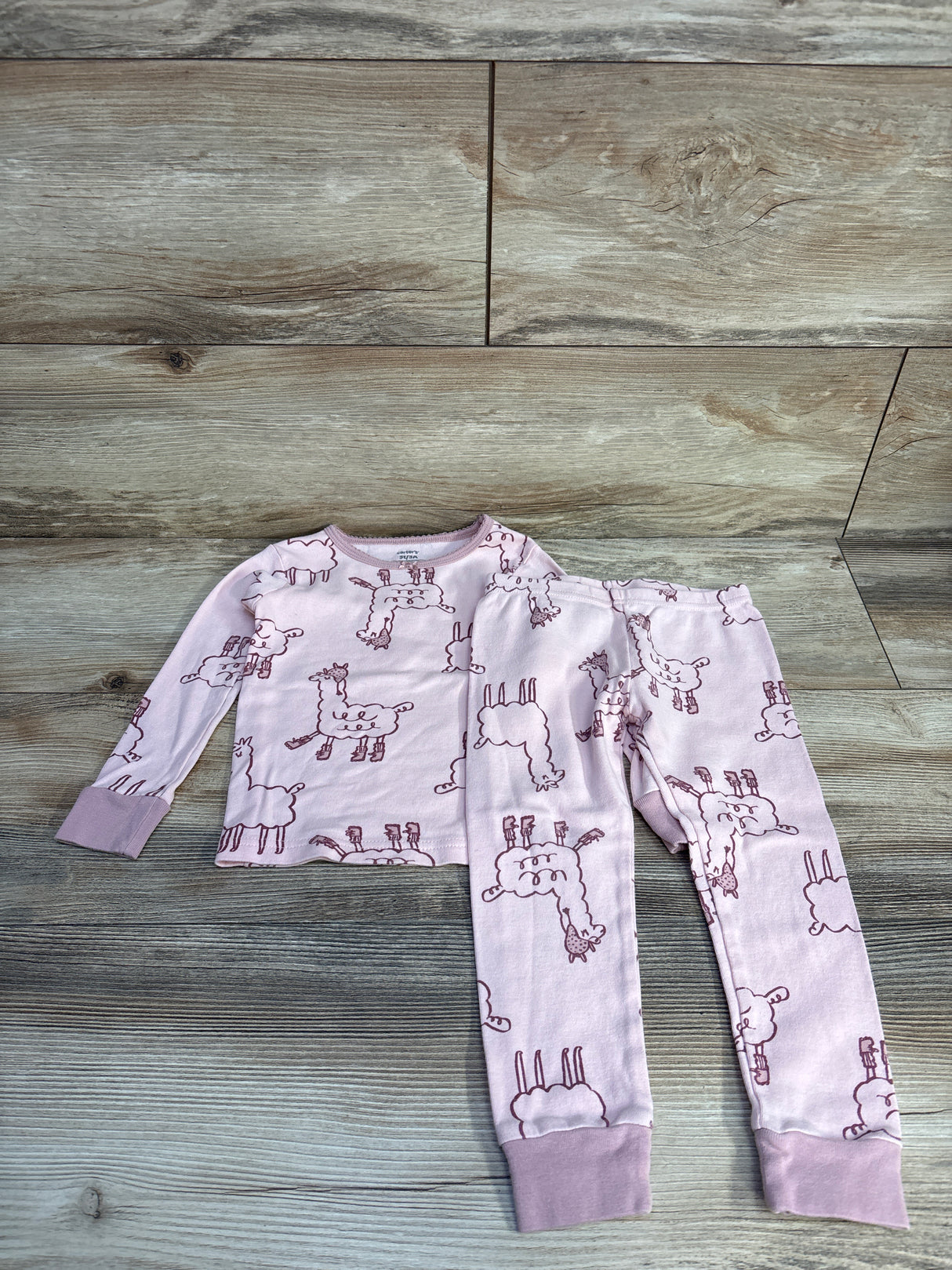 Carter's 2pc Llama Pajama Set Pink sz 3T