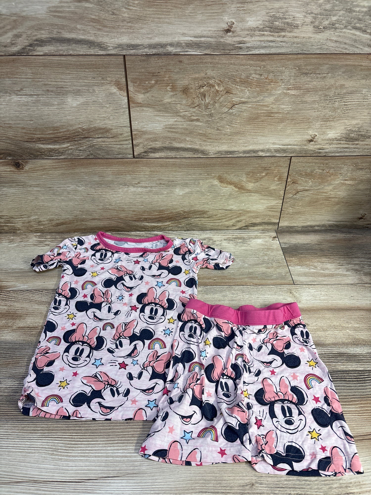 Little Sleepies x Disney Minnie Mouse 2pc Bamboo Pajama Set Pink sz 4T