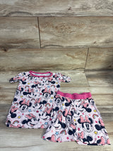 Little Sleepies x Disney Minnie Mouse 2pc Bamboo Pajama Set Pink sz 4T