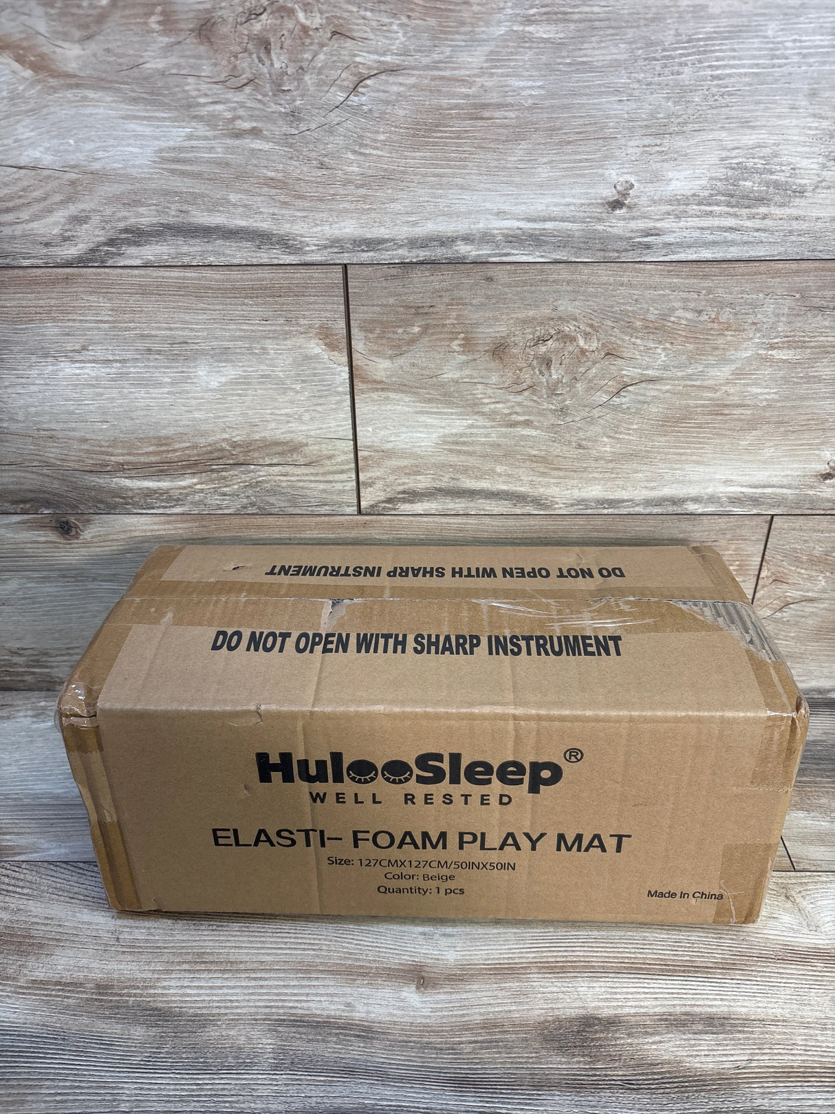 NEW HulooSleep Elasti-Foam Play Mat, Beige 50in x 50in