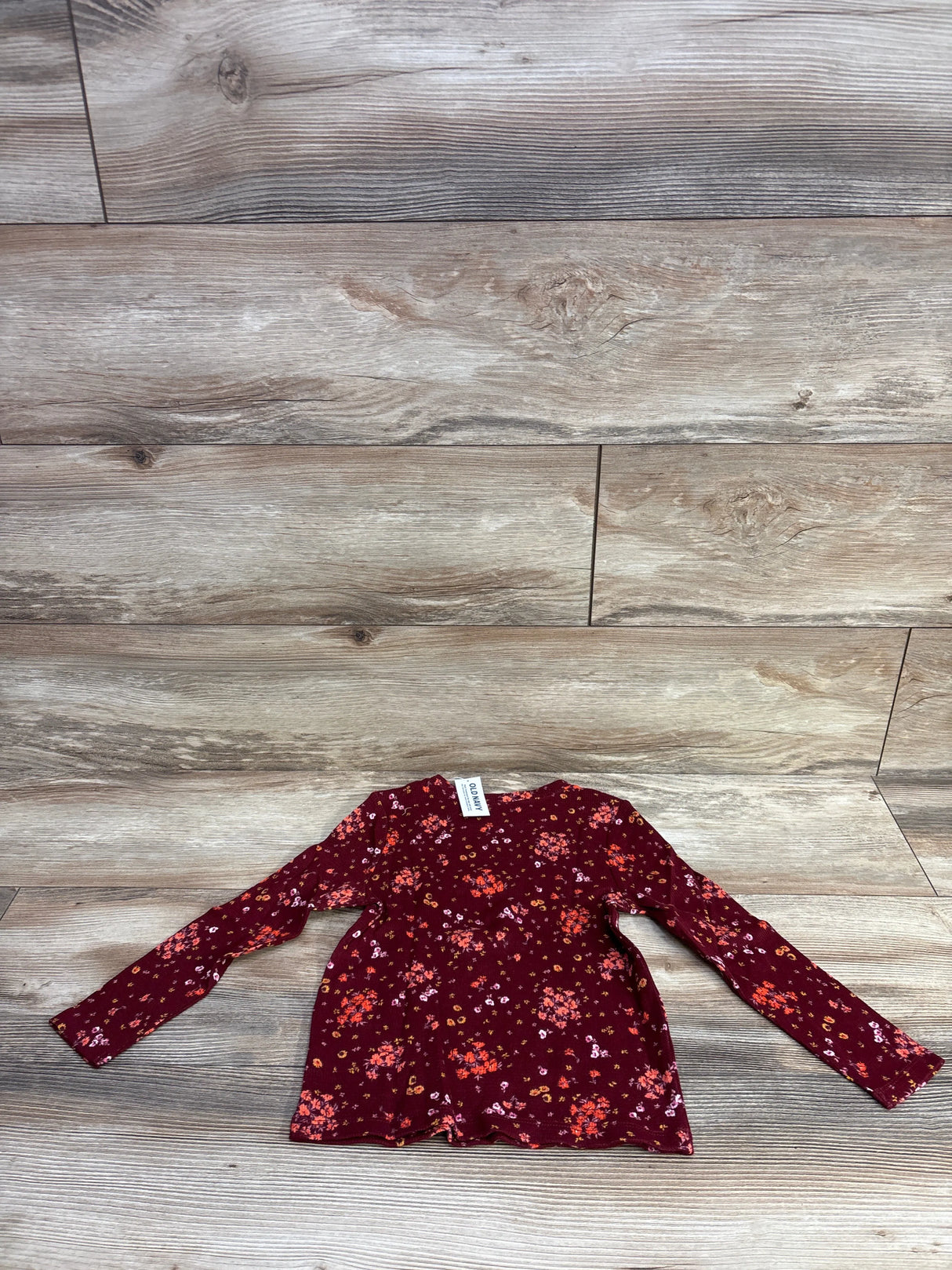 NEW Old Navy Floral Thermal Shirt Red sz 4T