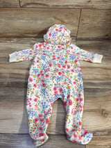 Baby Gap Logo 1pc Hooded Coverall Ivory Cream Frost Floral sz 0-3m