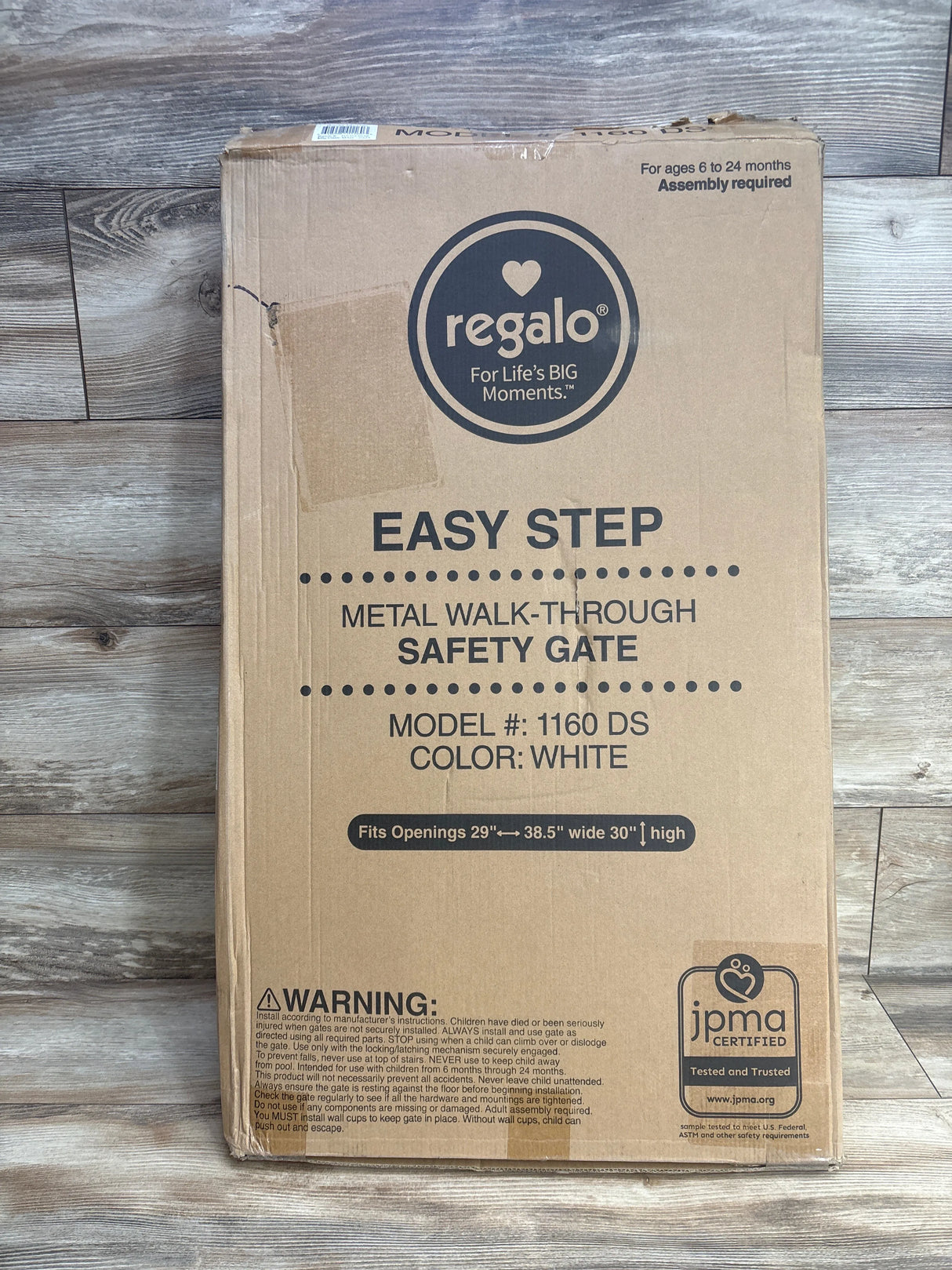 NEW Regalo Easy Step Metal Walk-Through Gate White