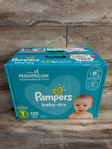 NEW Pampers Baby-Dry Diapers, Size 1 120ct.