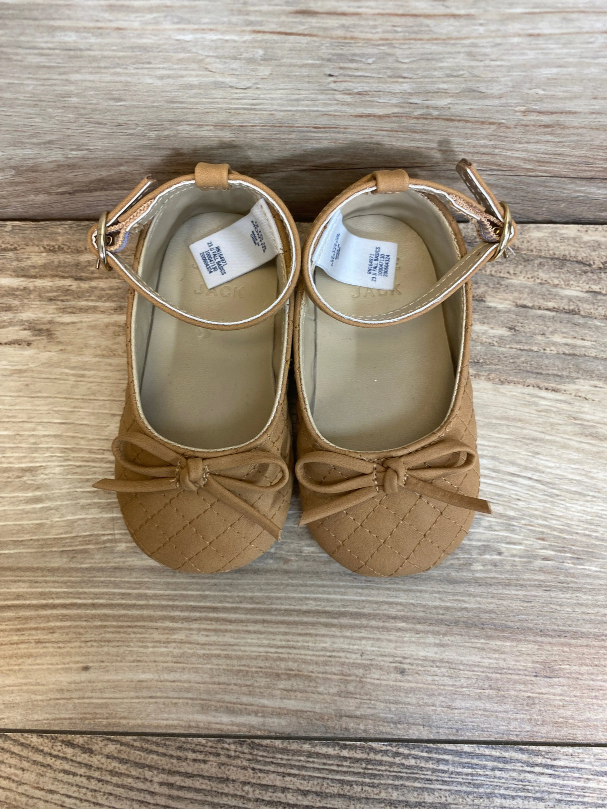 Janie & Jack Light Brown Quilted Ballet Flat sz 12-18m