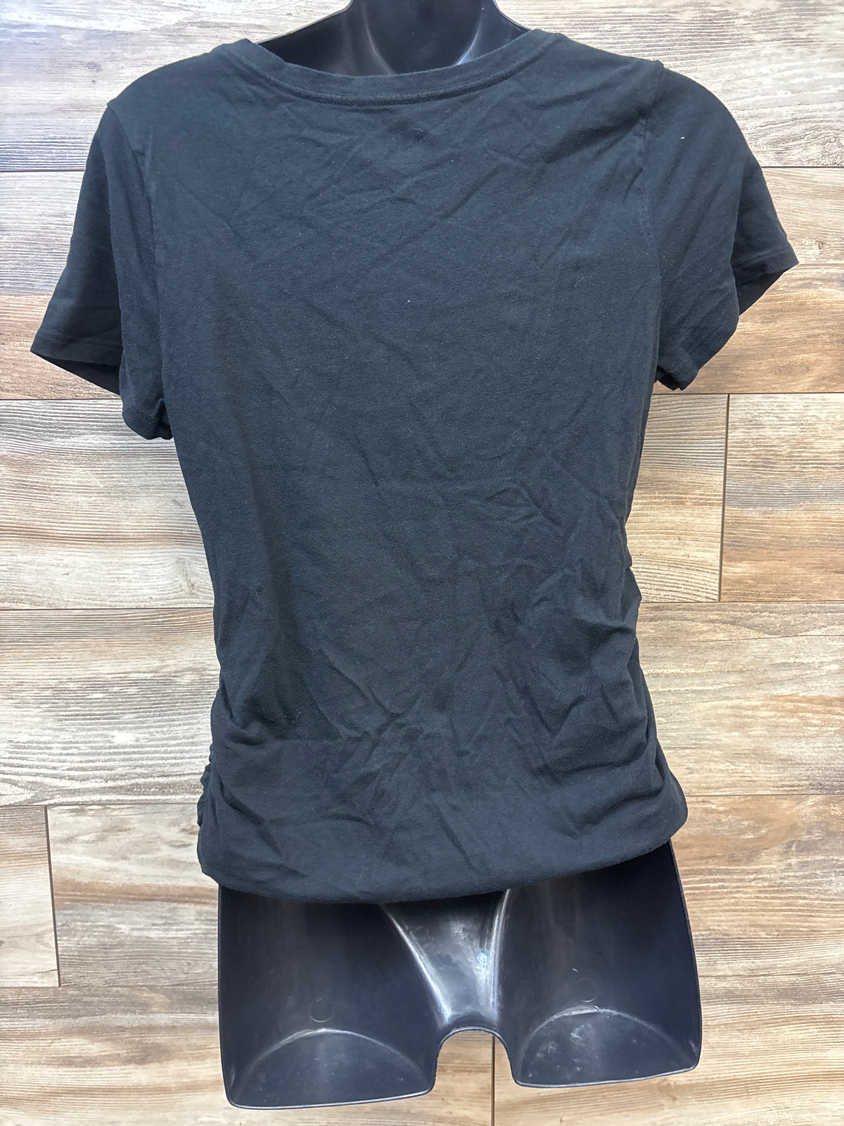 Isabel Maternity Ruched V-Neck Shirt Black sz Medium