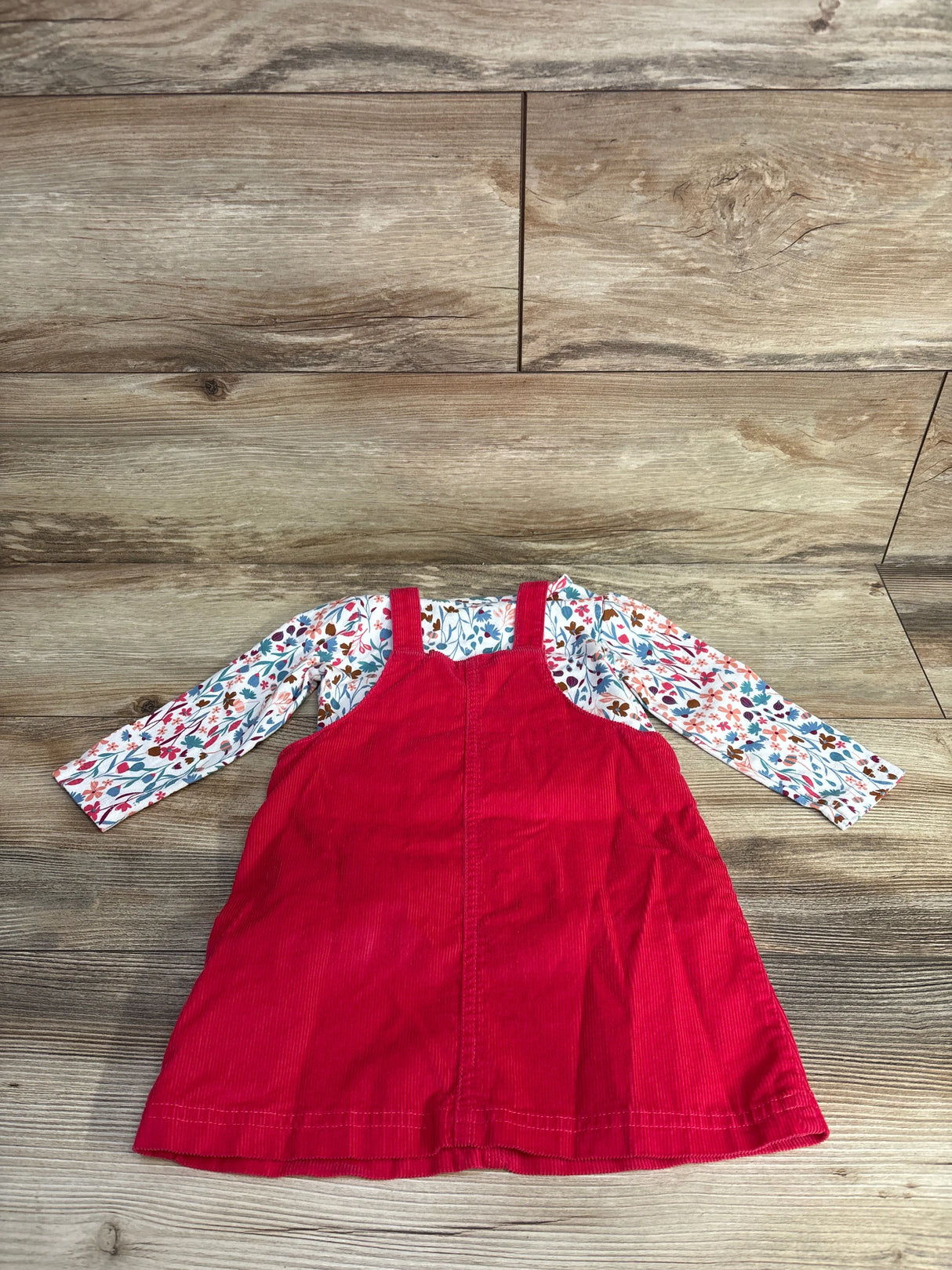 Carter's 2pc Floral Shirt & Overall Dress Pink sz 18m