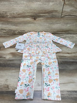 NEW Burt's Bees Baby Organic Floral Jumpsuit White sz 12m