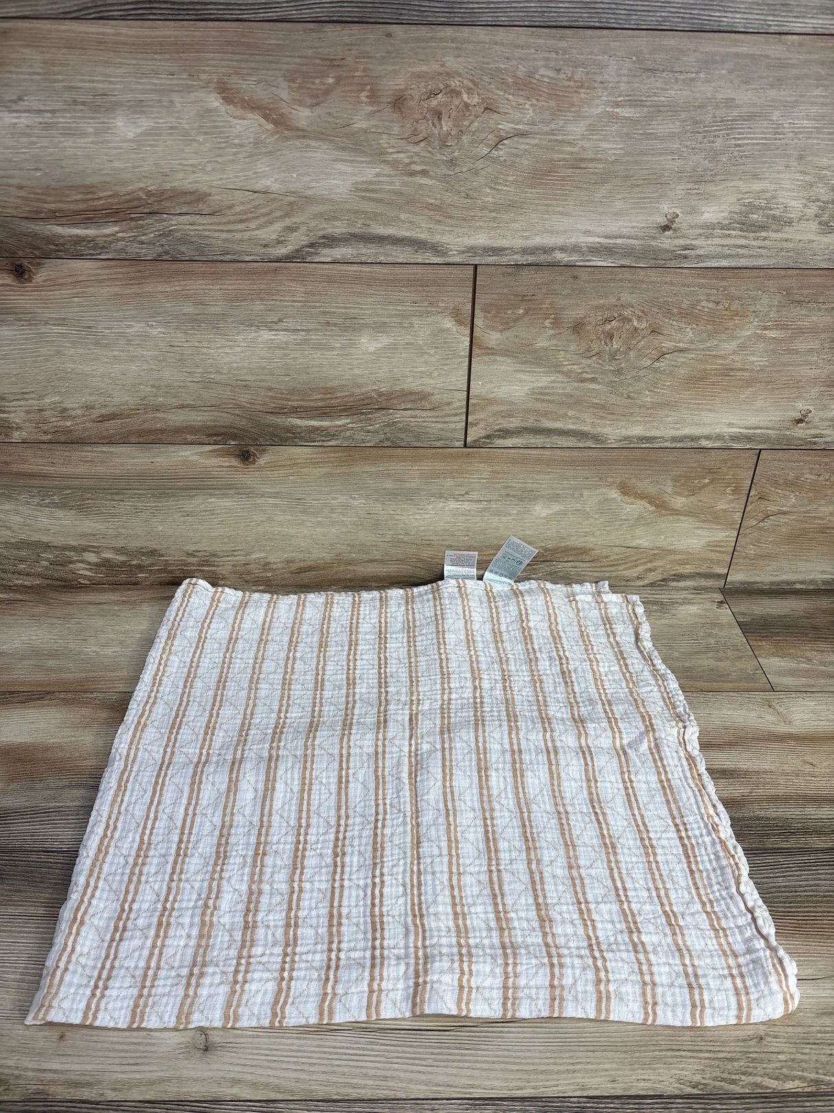 aden + anais Muslin Swaddle Blanket, Striped White/Tan