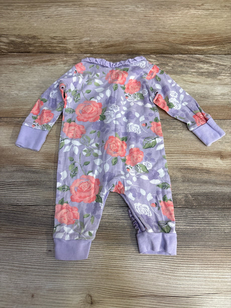 Modern Moments Floral Ruffle Coverall Purple sz 0-3m - Me n Mommy To Be
