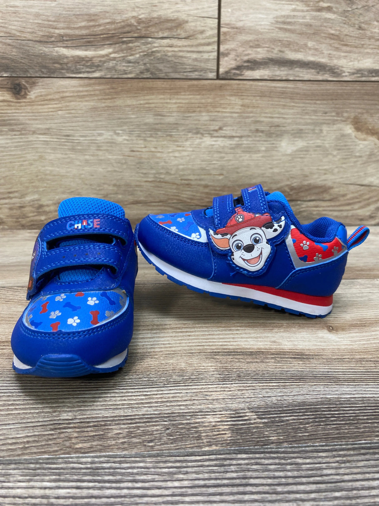 Paw Patrol Double Velcro Shoes Chase/Marshall Blue Sz 7c