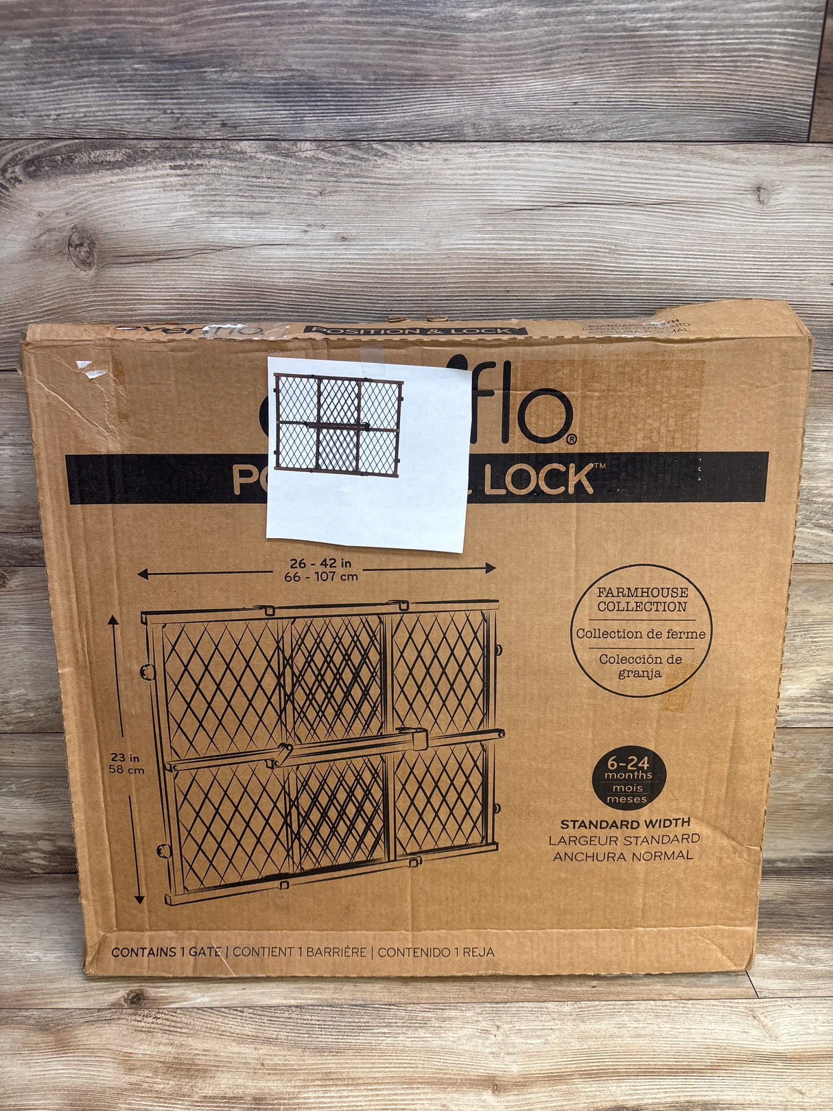 NEW Evenflo Position & Lock Doorway Gate Farmhouse Collection