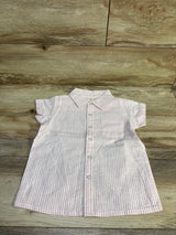 Monica + Andy Striped Seersucker Button-Up Shirt Pink sz 5T