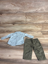 Carter's 2pc Button Down Shirt & Pants Set Blue sz 6m