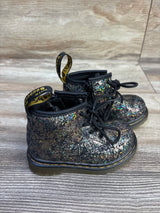 Dr. Martens 1460 Crinkle Metallic Lace Up Boots Black sz 5c