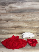Cat & Jack 3pc Dress Set Red sz 6-9m