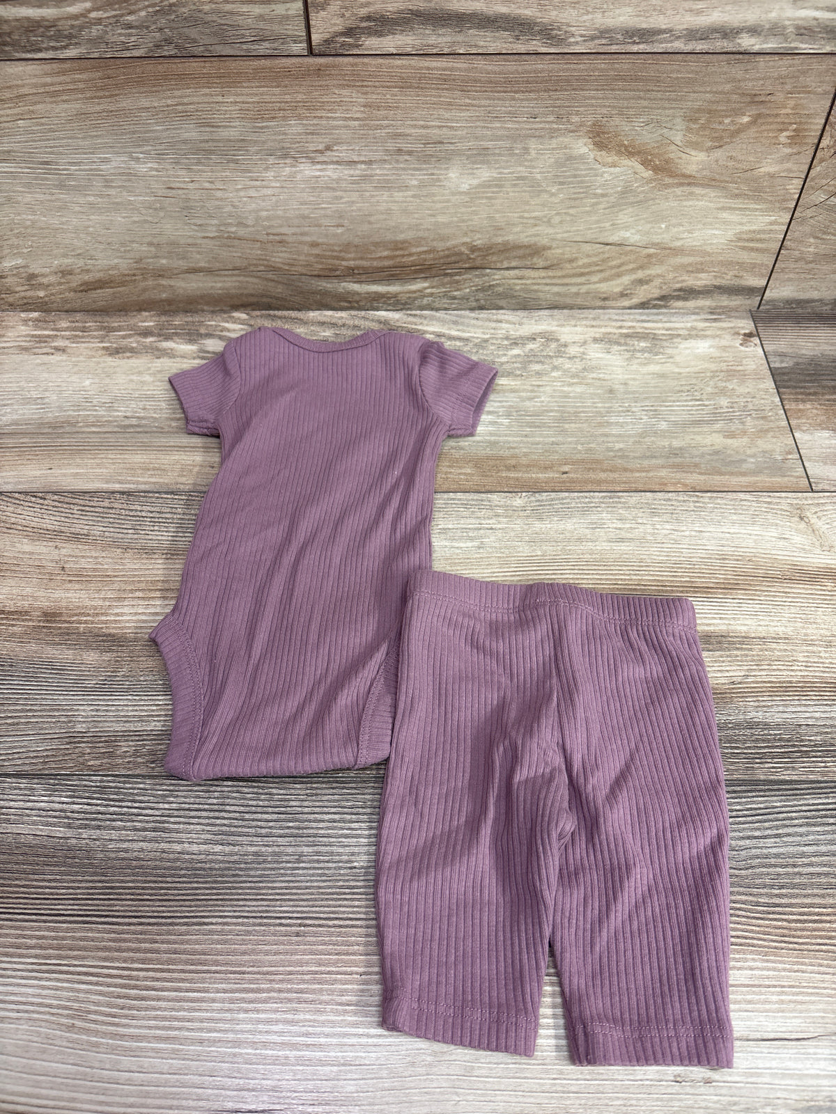 Just One You 2pc Ribbed Bodysuit & Pants Set Purple sz Newborn