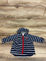 Little Me Jersey Lined Striped Windbreaker Navy sz 12m
