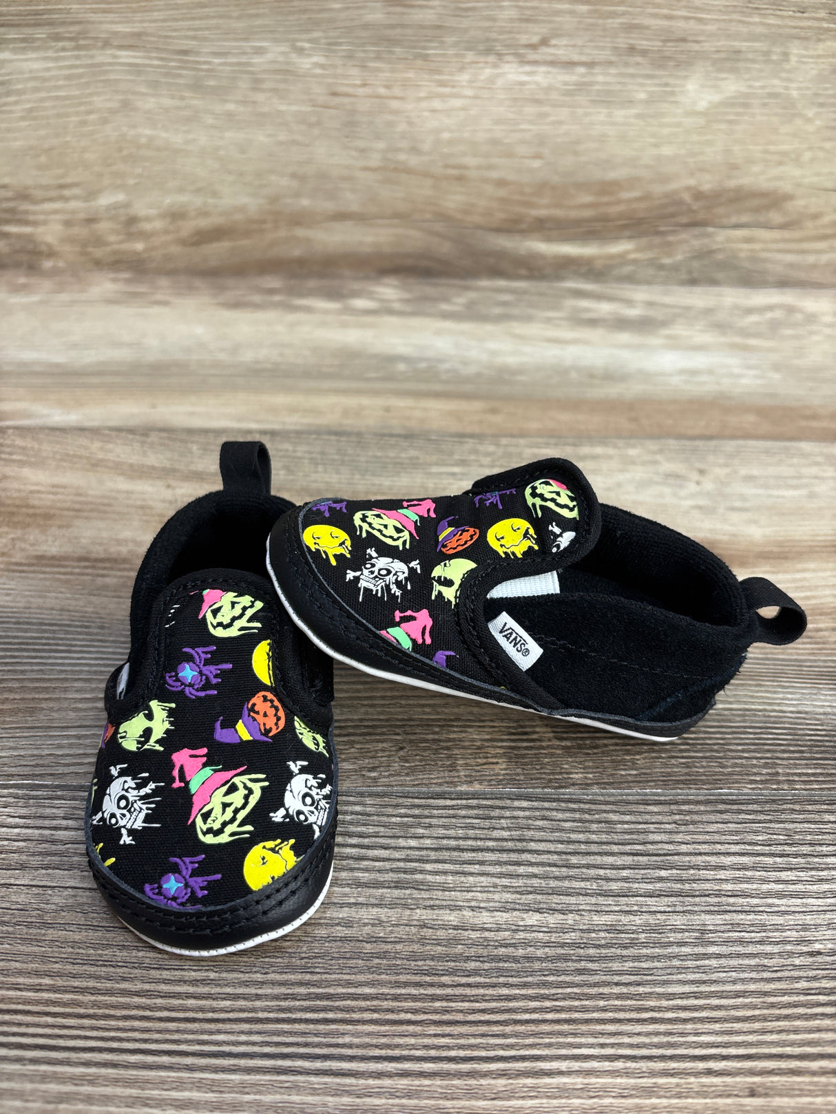 Vans Slip On V Crib Shoes Halloween Print sz 4c