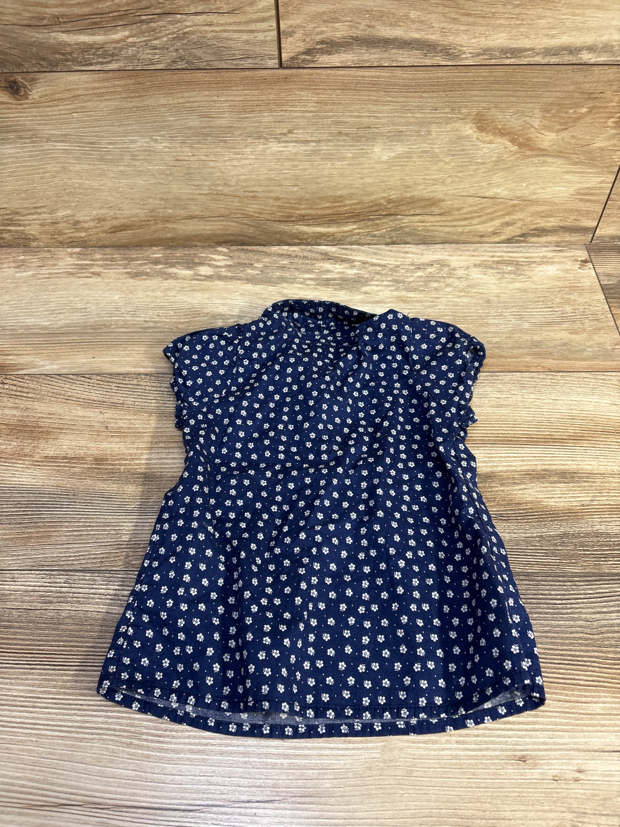 H&M Floral Collared Shirt Dress Navy sz 6-9m
