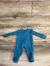 Carter's Waffle Knit Floral Sleeper Teal sz 3m