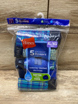 NEW Hanes Boys' Tagless 5Pk Boxers Sz XL (18-20)