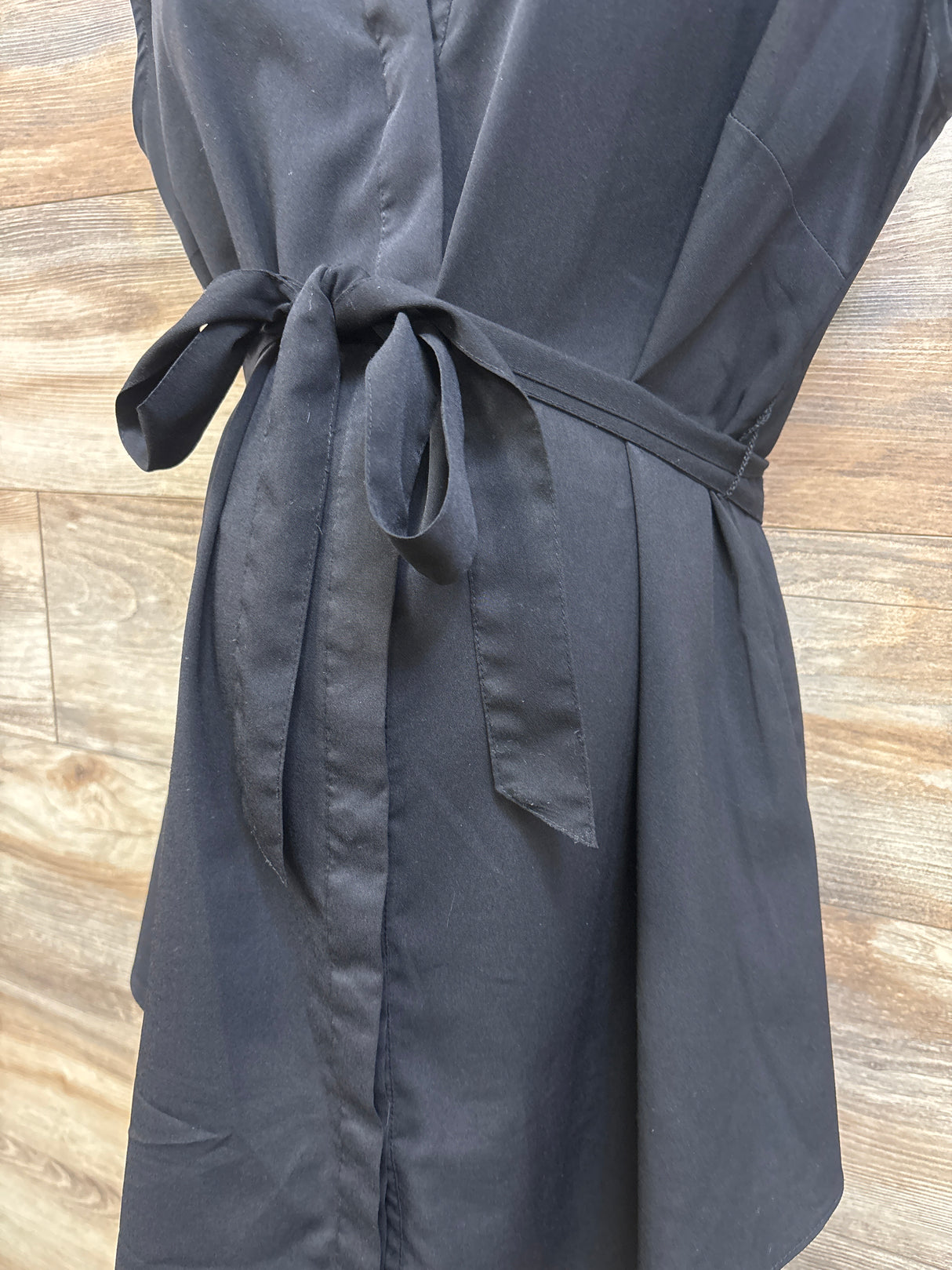 Motherhood Maternity Waist Tie Sheer Blouse Black sz Large