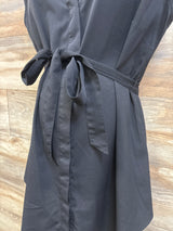 Motherhood Maternity Waist Tie Sheer Blouse Black sz Large