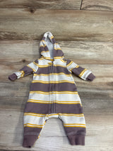 Carter's Striped Hooded Coverall White sz Newborn