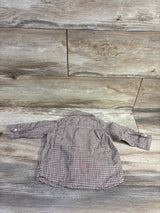 Baby Gap brown checked button-up long sleeve flannel shirt for infants size 6-12m