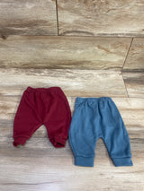 Hakochia 2pk Pull-On Pants Red/Blue sz 3m