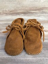 Minnetonka Alex Fringe Moccasin Shoes Brown sz 6c