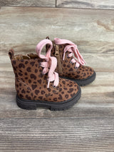 Cat & Jack Amaya Lace-Up Combat Boots Leopard Print sz 5c