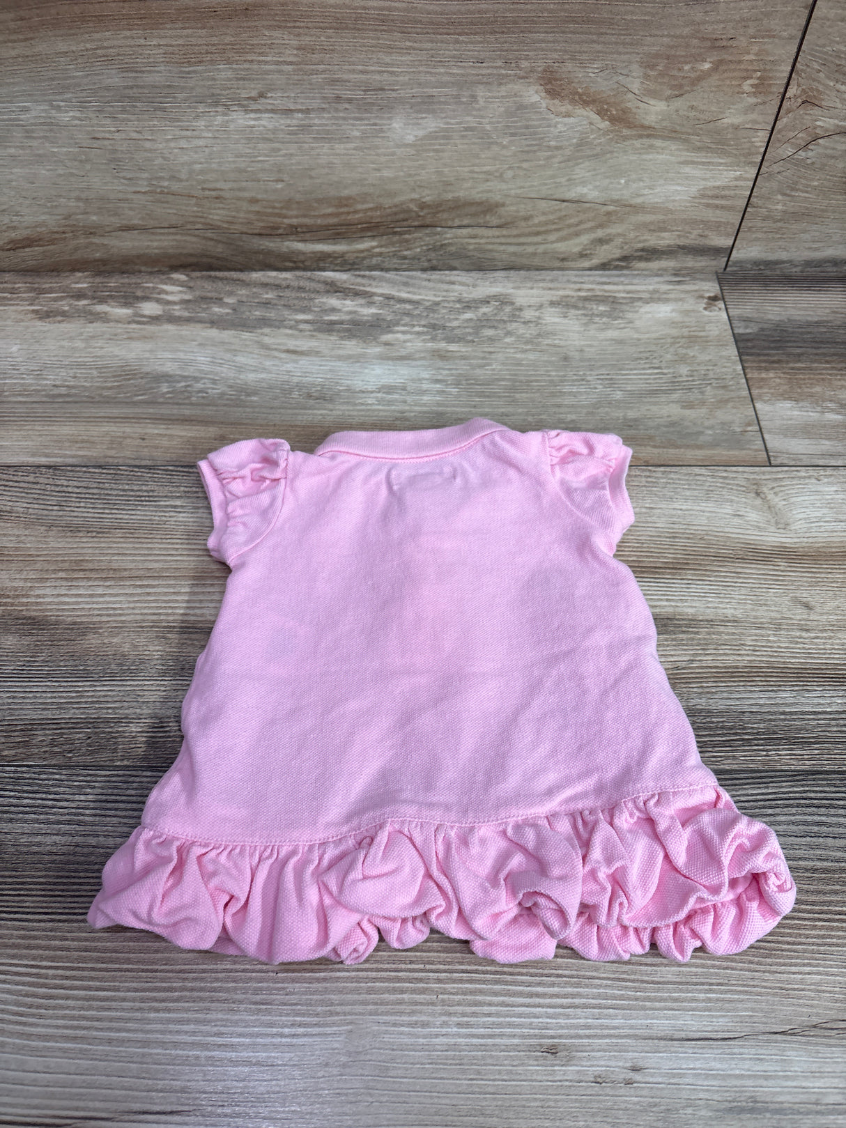 Ralph Lauren Embroidered Pony Ruffled Polo Shirtdress Pink sz 3m