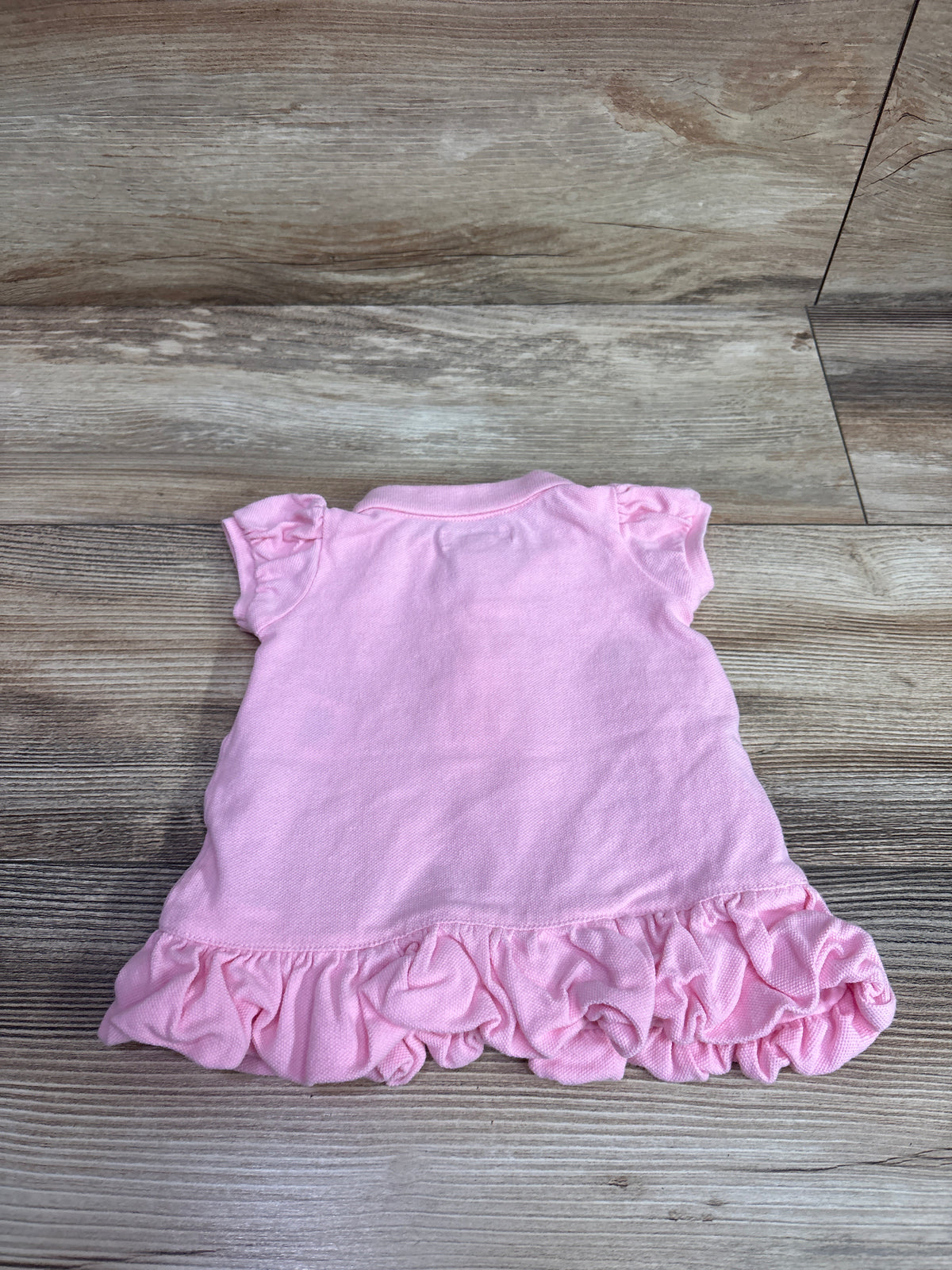 Ralph Lauren Embroidered Pony Ruffled Polo Shirtdress Pink sz 3m