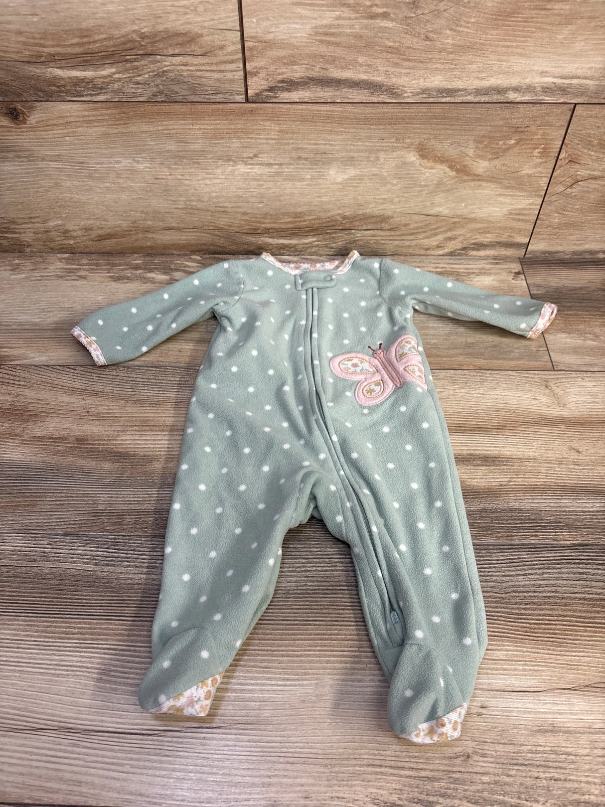 Carter's Butterfly Blanket Sleeper Green sz 3m