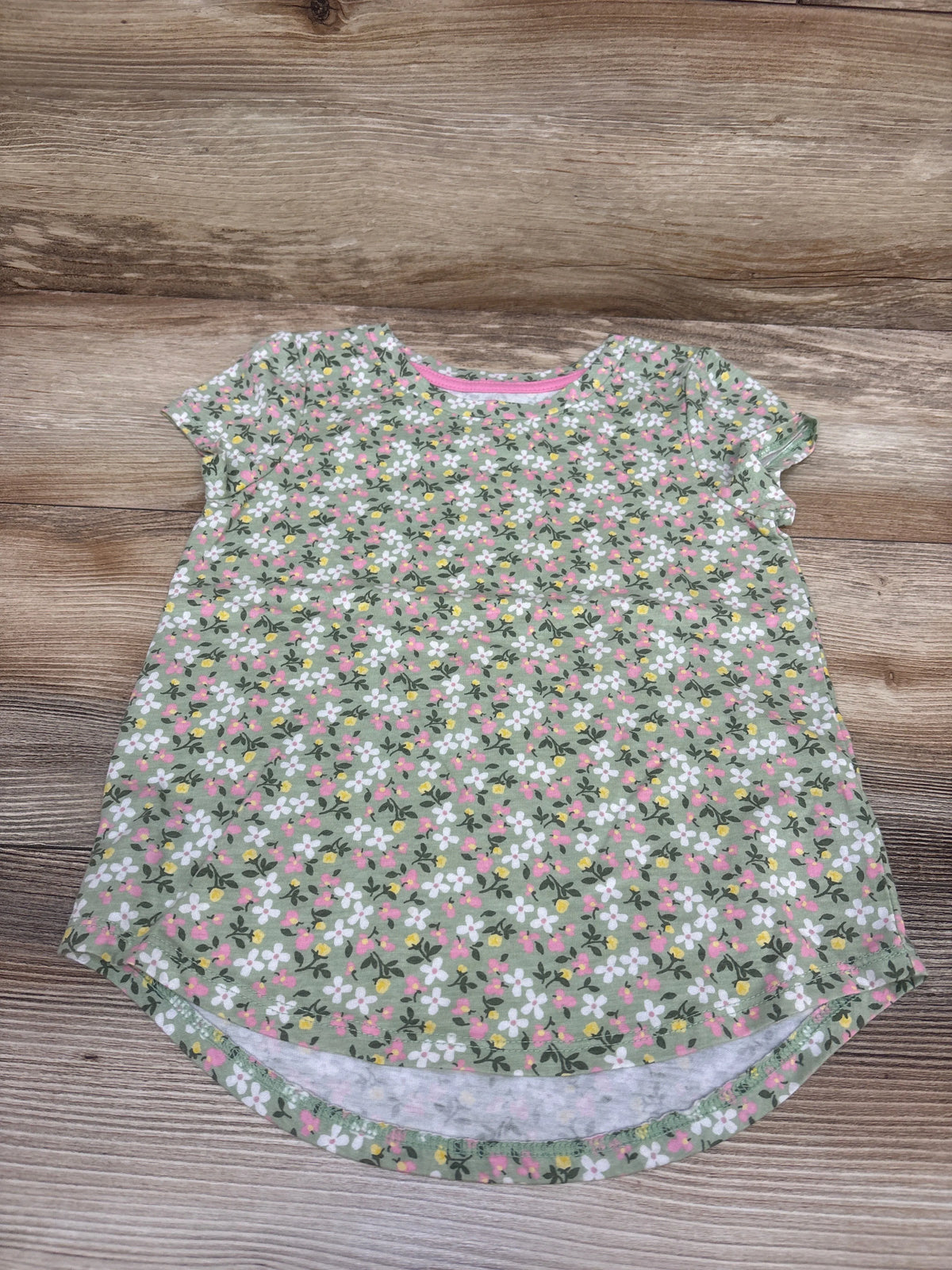 Cat & Jack Floral Shirt Green sz 5T