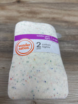 NEW Wonder Nation 2pk Cotton Tights Cream/Navy sz 6-18m