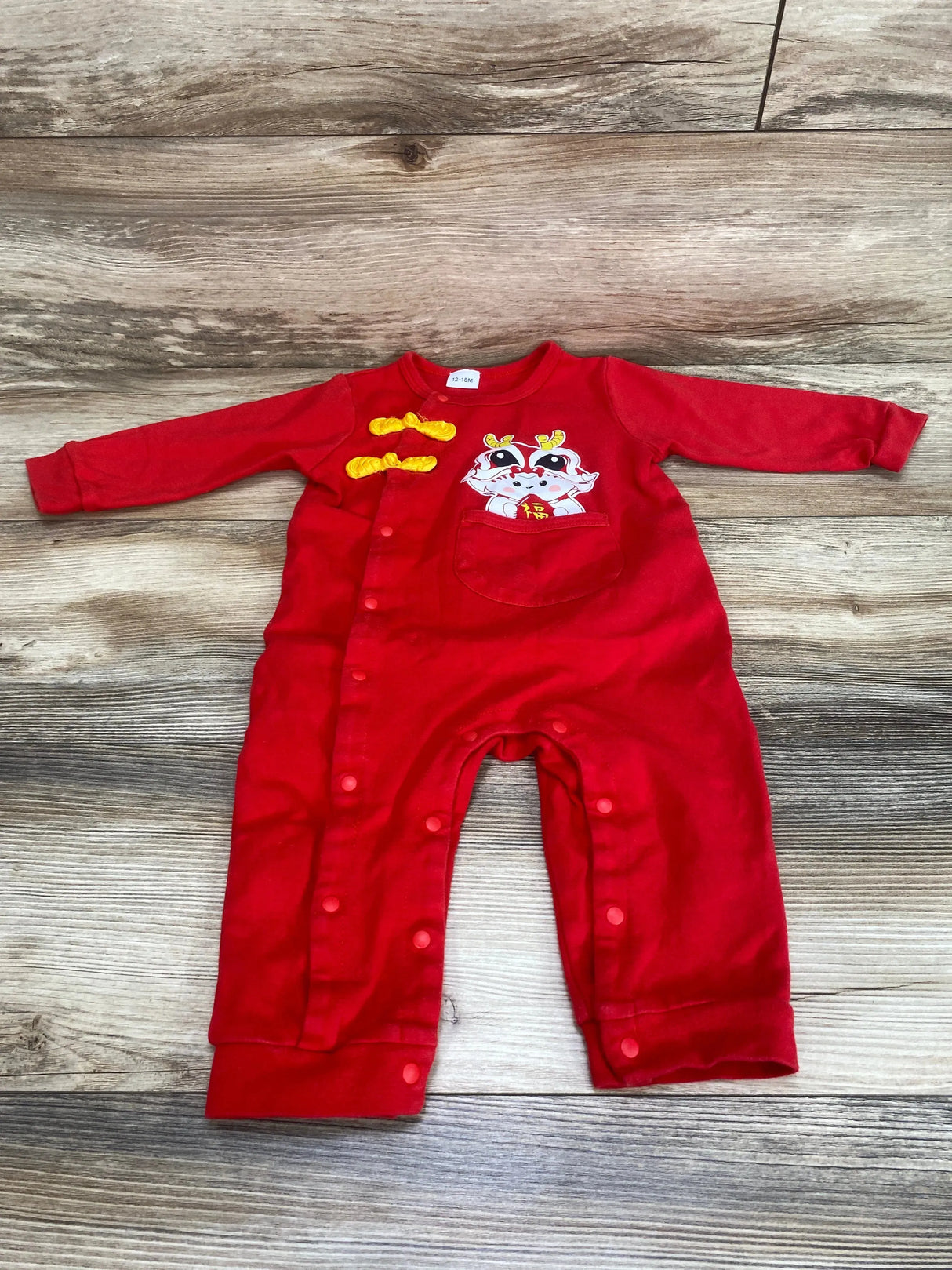 Side Snap Coverall Red sz 12-18m